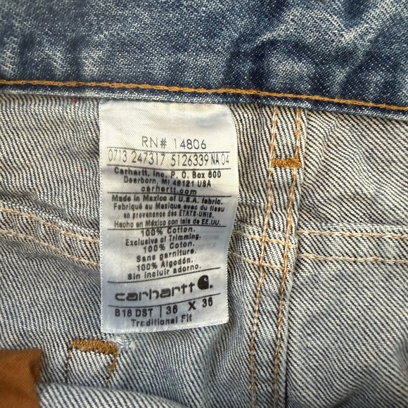 Carhartt Men's Straight Blue Jeans Traditional Fit - Picture 6 of 7